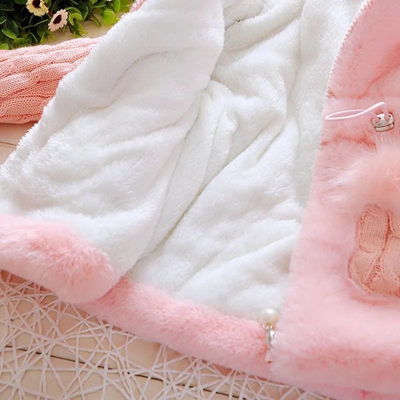 Plush Baby Jacket Thicken Warm Sweater for Girls