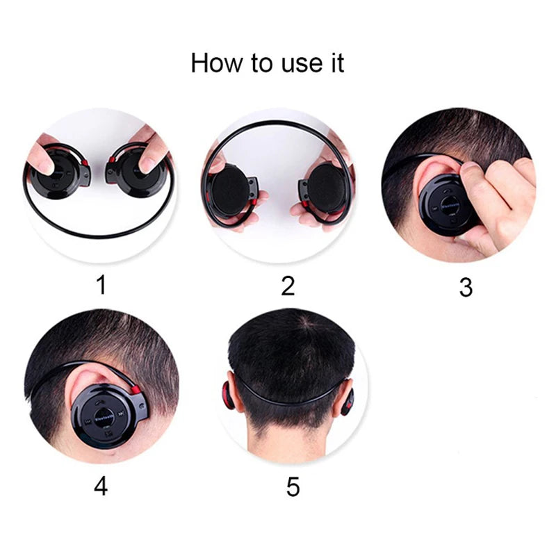 NVAHVA MP3 Player Bluetooth Headphone, Wireless Sport Headset MP3