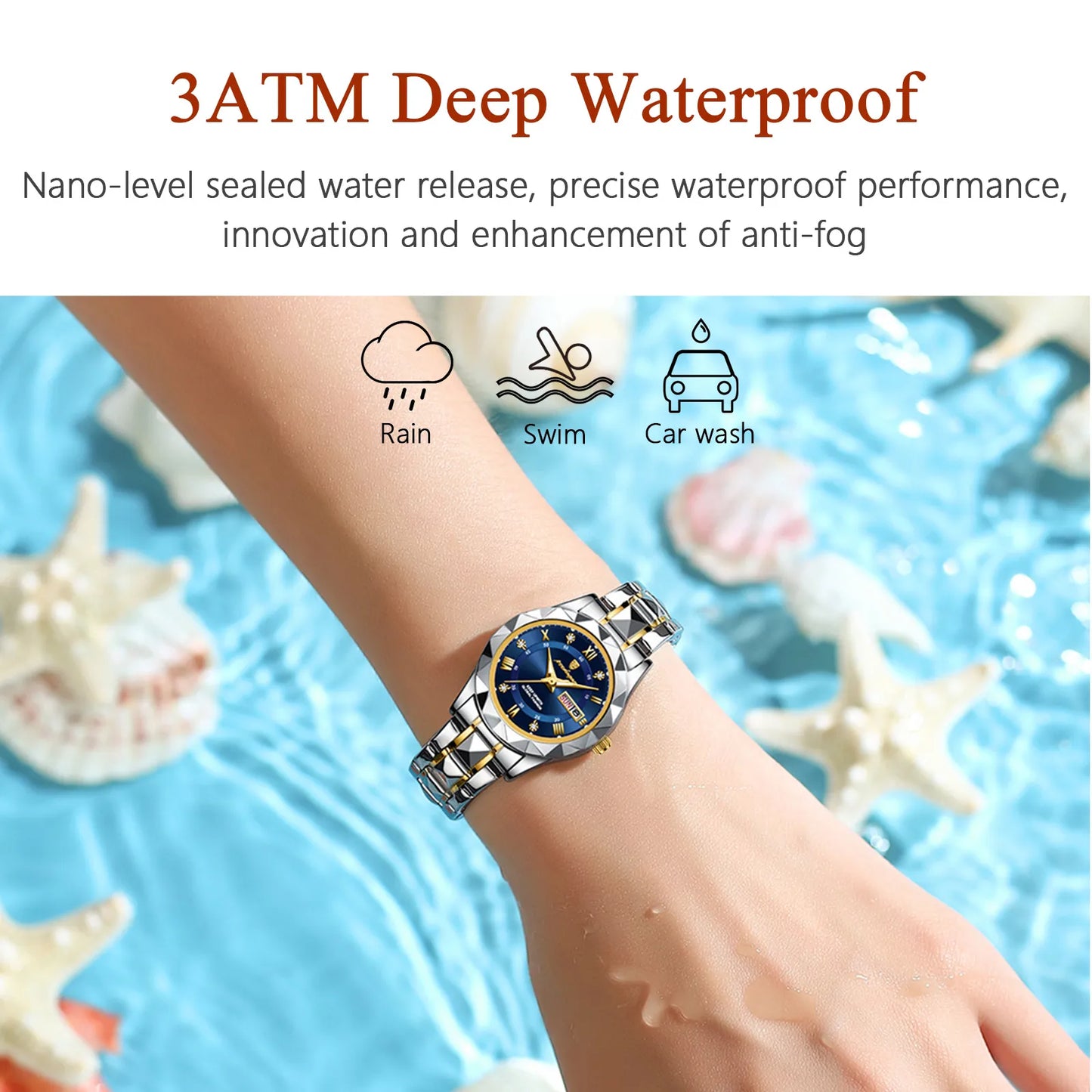 POEDAGAR Luxury Ladies Watch Luminous Waterproof