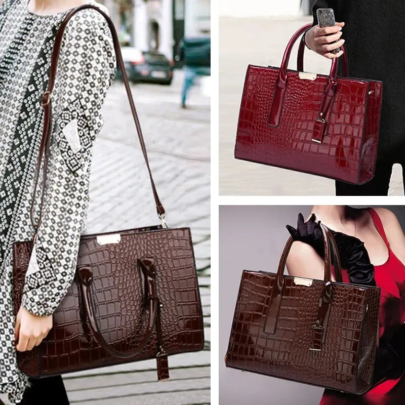 Crocodile Print Women Handbags Purse