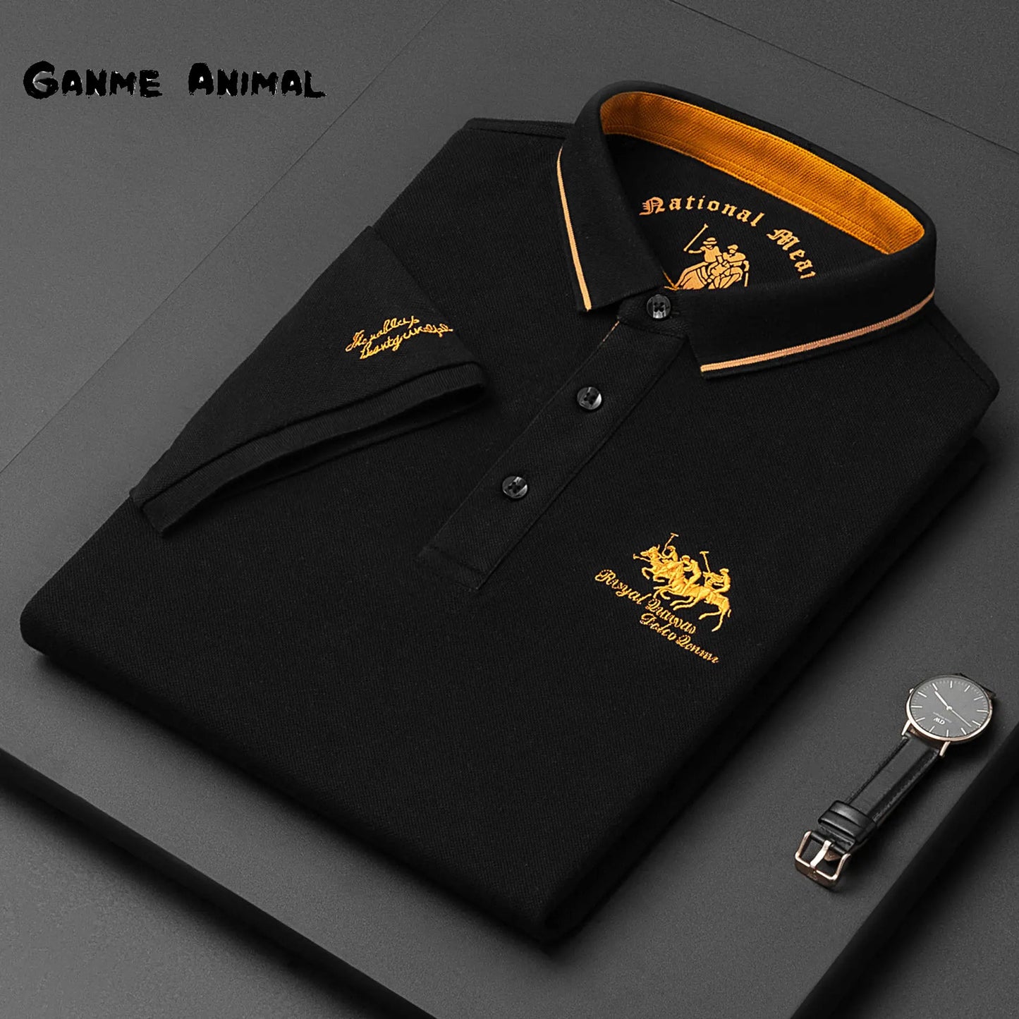 New Summer Korean Embroidered Polo Shirt Men's Luxury Top Casual Lapel Short Sleeve