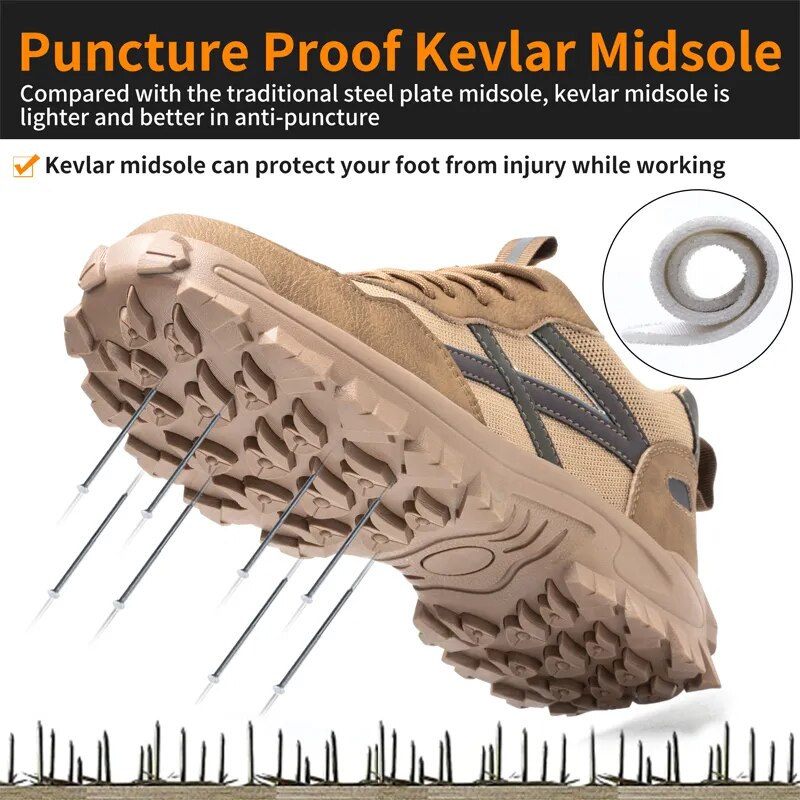 MJYTHF Brand Work Safety Boots Male Steel Toe Cap Indestructible Shoes