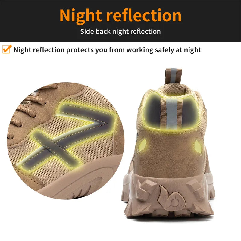 MJYTHF Brand Work Safety Boots Male Steel Toe Cap Indestructible Shoes