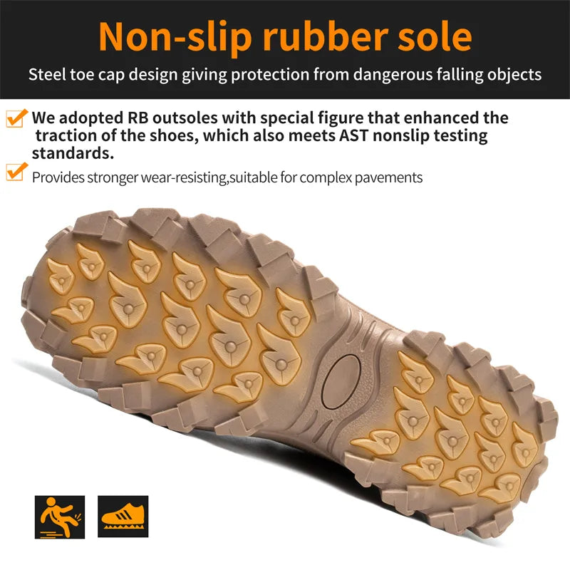 MJYTHF Brand Work Safety Boots Male Steel Toe Cap Indestructible Shoes