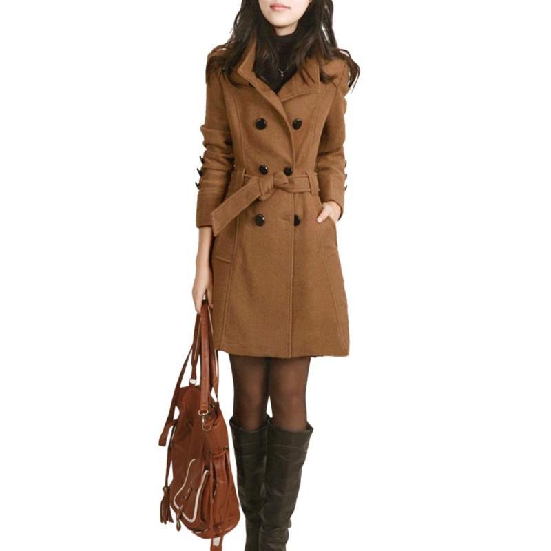 Woolen women's coat, trench coat