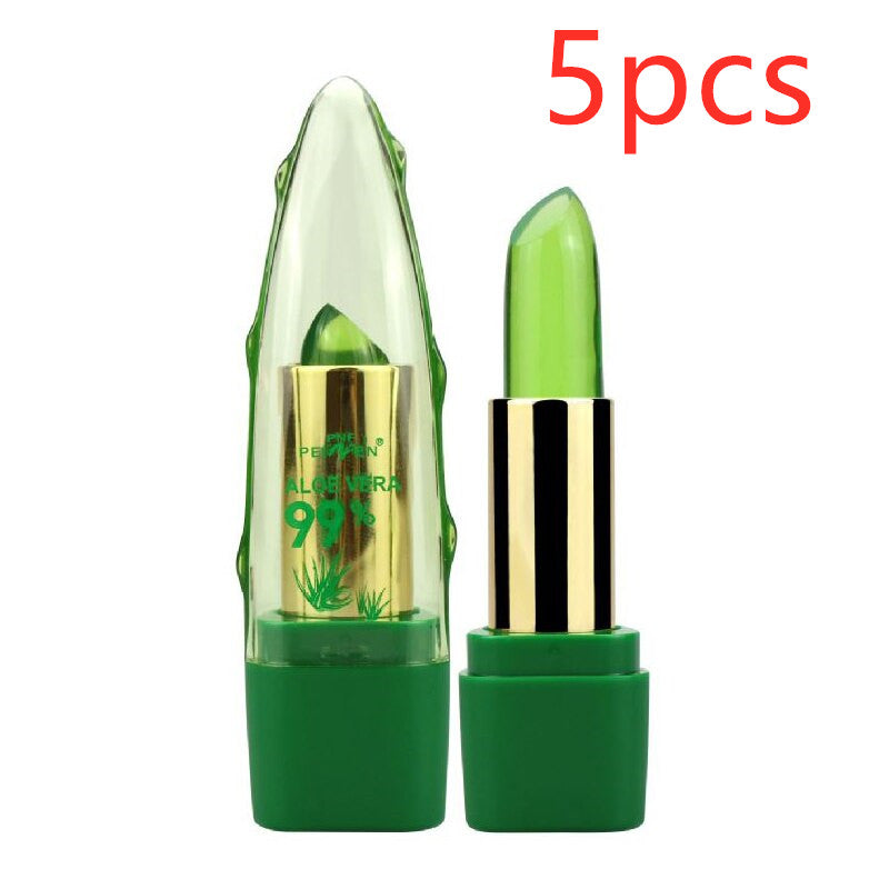 Aloe Vera Gel Lipstick Color Gloss Moisturizer Anti-Drying