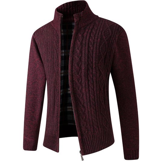 Autumn And Winter Men Plus Wear Warm Jacket Cardigan Sweater