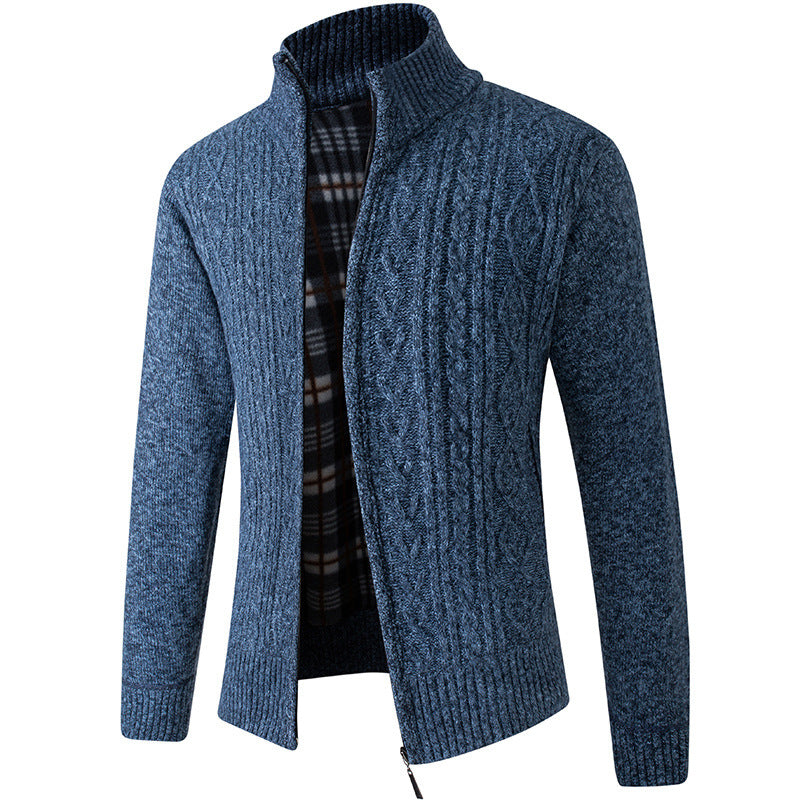 Autumn And Winter Men Plus Wear Warm Jacket Cardigan Sweater