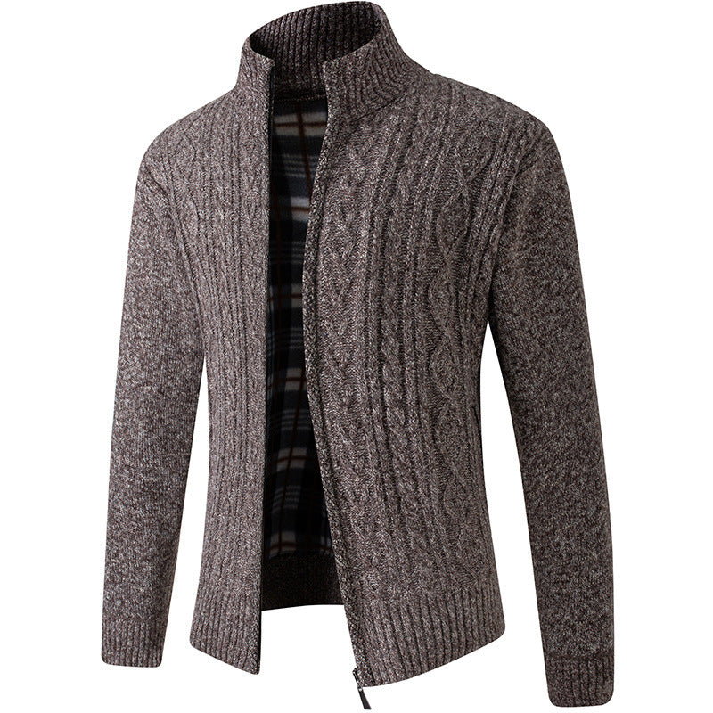 Autumn And Winter Men Plus Wear Warm Jacket Cardigan Sweater