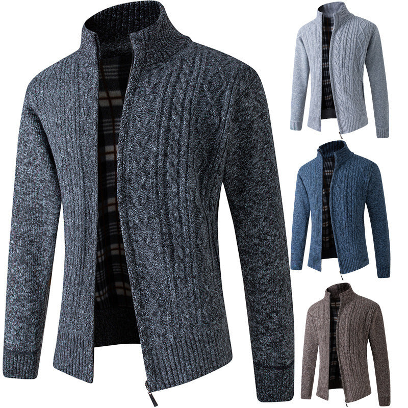 Autumn And Winter Men Plus Wear Warm Jacket Cardigan Sweater