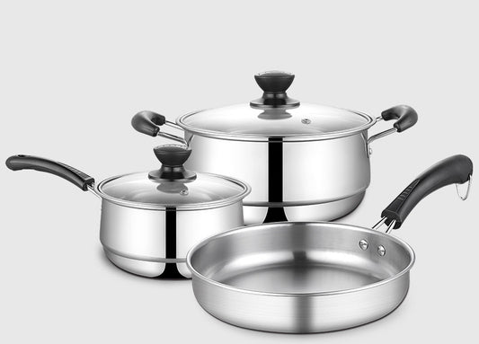 Stainless Steel Kitchenware Set Three-piece Pot Soup