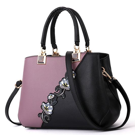 New Fashion Women's Bag Foreign Trade Handbag Color Contrast Hair Ball