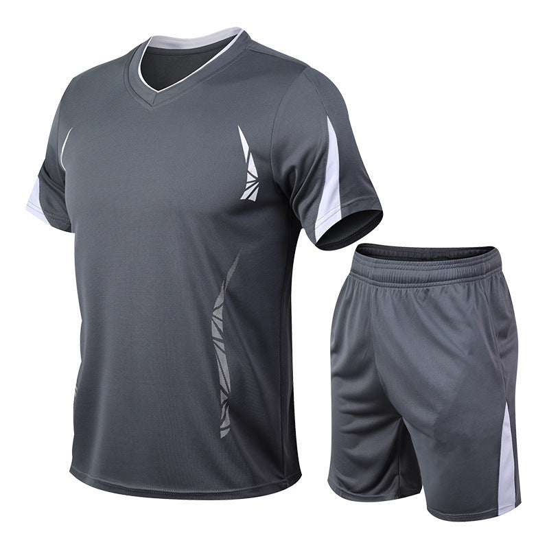 Short Sleeve Shorts Breathable Two-Piece Fitness