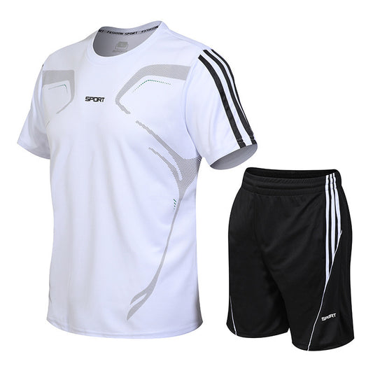 Short Sleeve Shorts Breathable Two-Piece Fitness