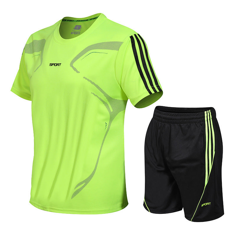 Short Sleeve Shorts Breathable Two-Piece Fitness