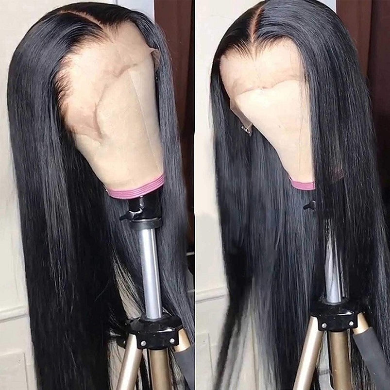 Women's Wig Front Lace Split Long Straight Hair Chemical Fiber Headgear