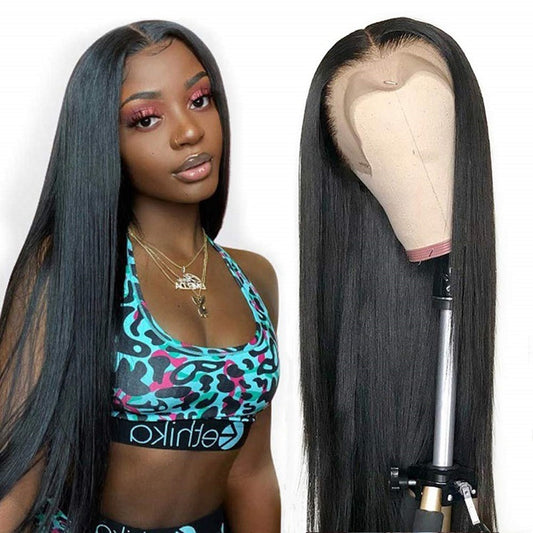 Women's Wig Front Lace Split Long Straight Hair Chemical Fiber Headgear