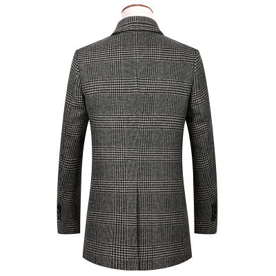 Trench Men's plaid Automn and Winter Coat