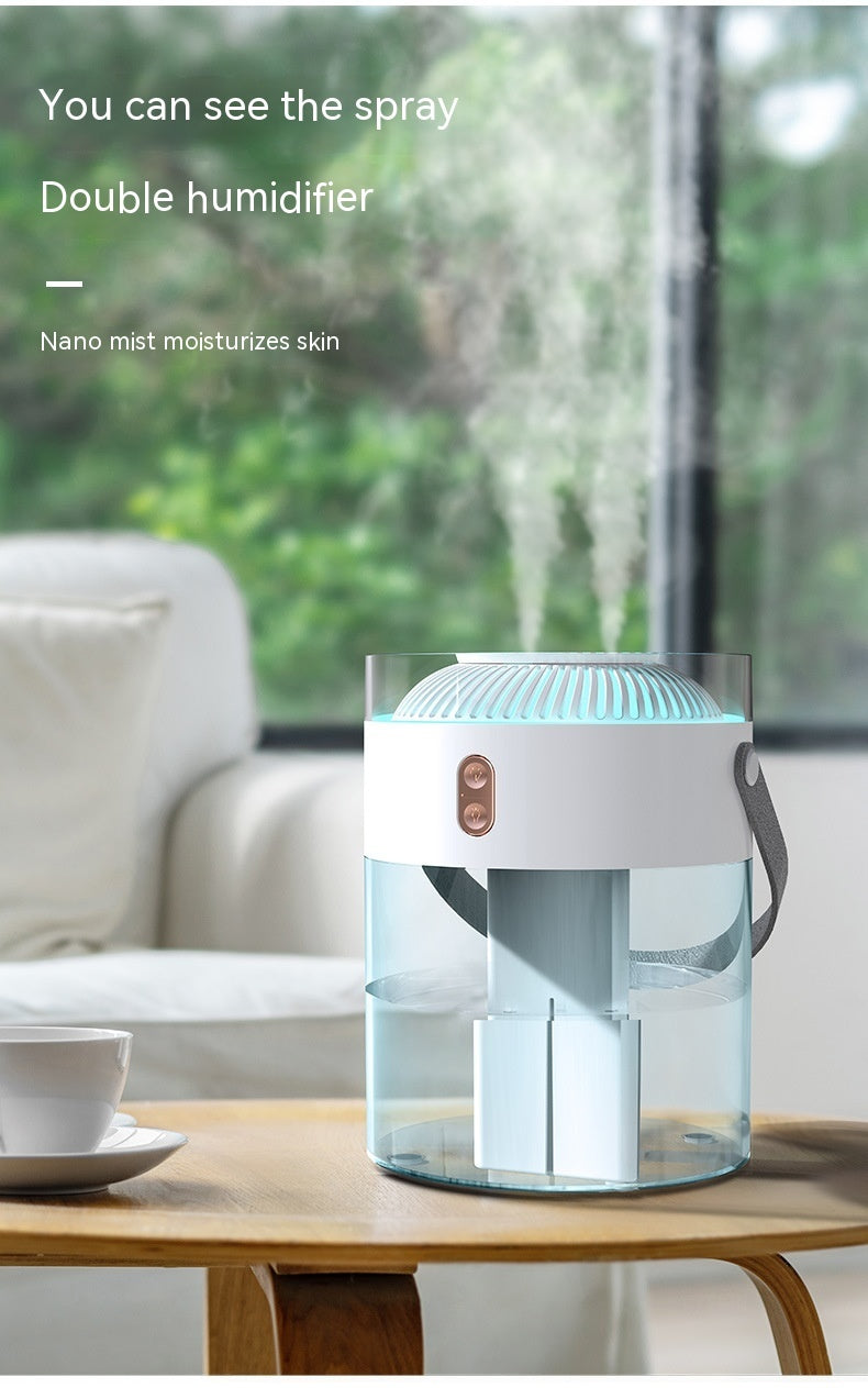 Large Capacity Double Spray Humidifier 26L Ambience Ligh Portable Water Replacement