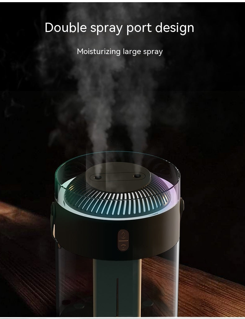 Large Capacity Double Spray Humidifier 26L Ambience Ligh Portable Water Replacement