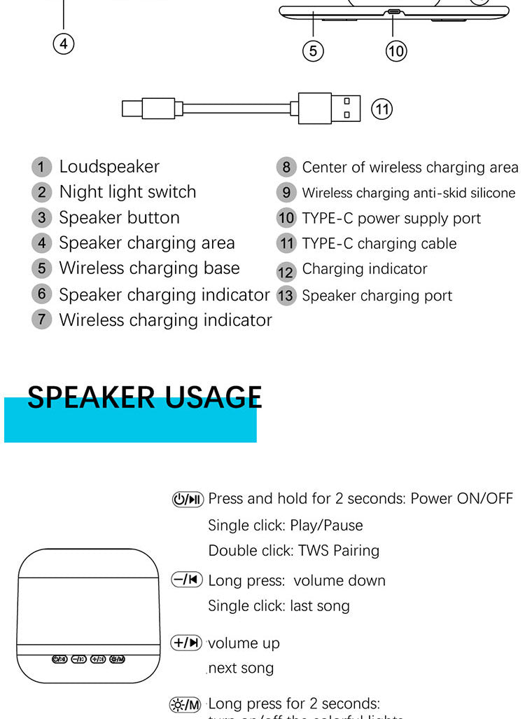 Koolmaax 2023 Night Light Charger 3 In 1 With Bedside Lamp Versatile New Trend