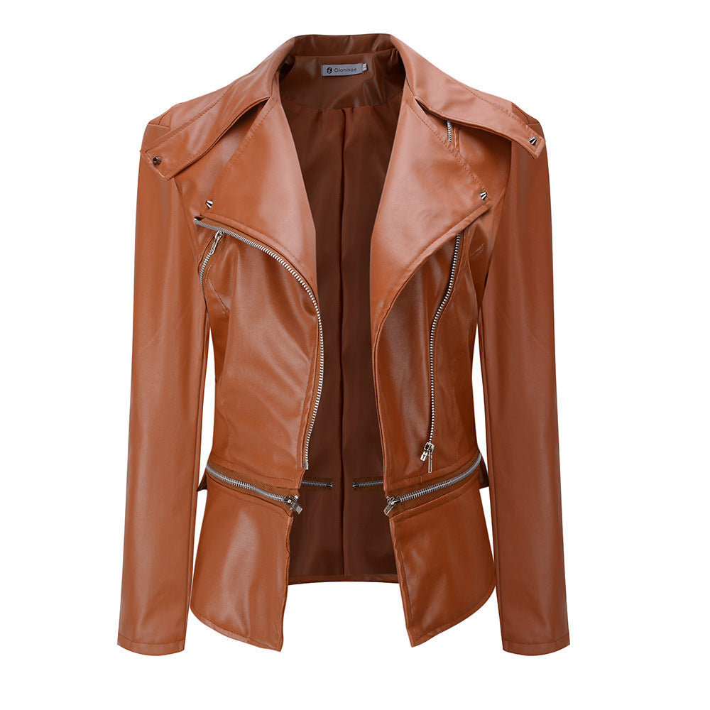 Motorcycle two leather zipper jackets