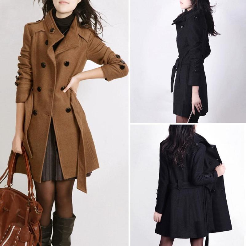 Woolen women's coat, trench coat