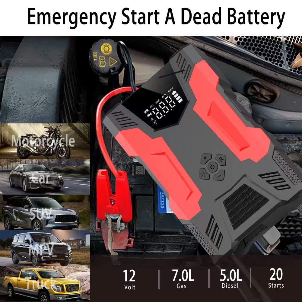 4in1 Multi-functional Car Emergency Jump Starter 12V High-Power Automotive Battery