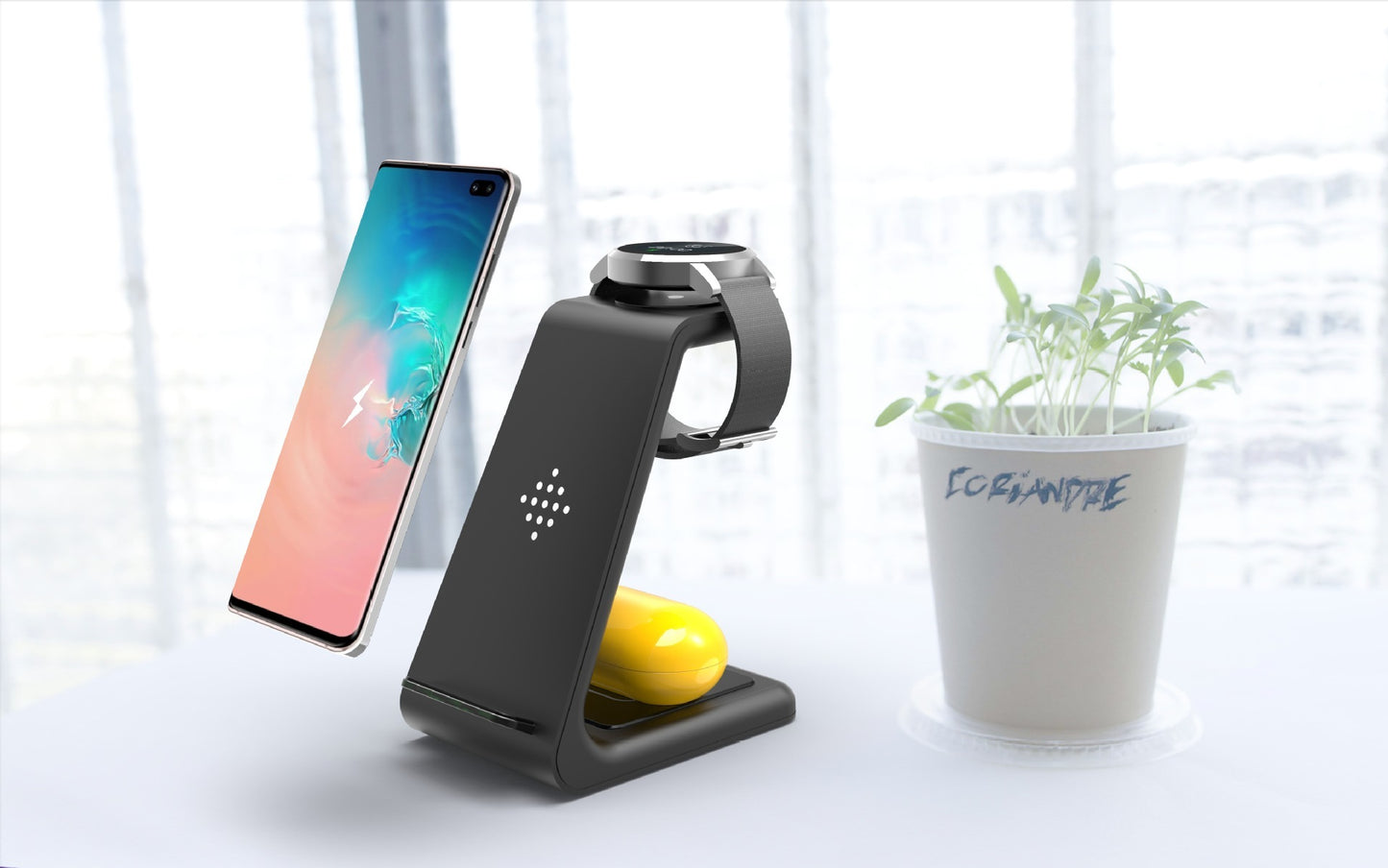 3 In 1 Fast Charging Station Wireless Charger Stand Wireless Quick Charge Dock for Phone Holder