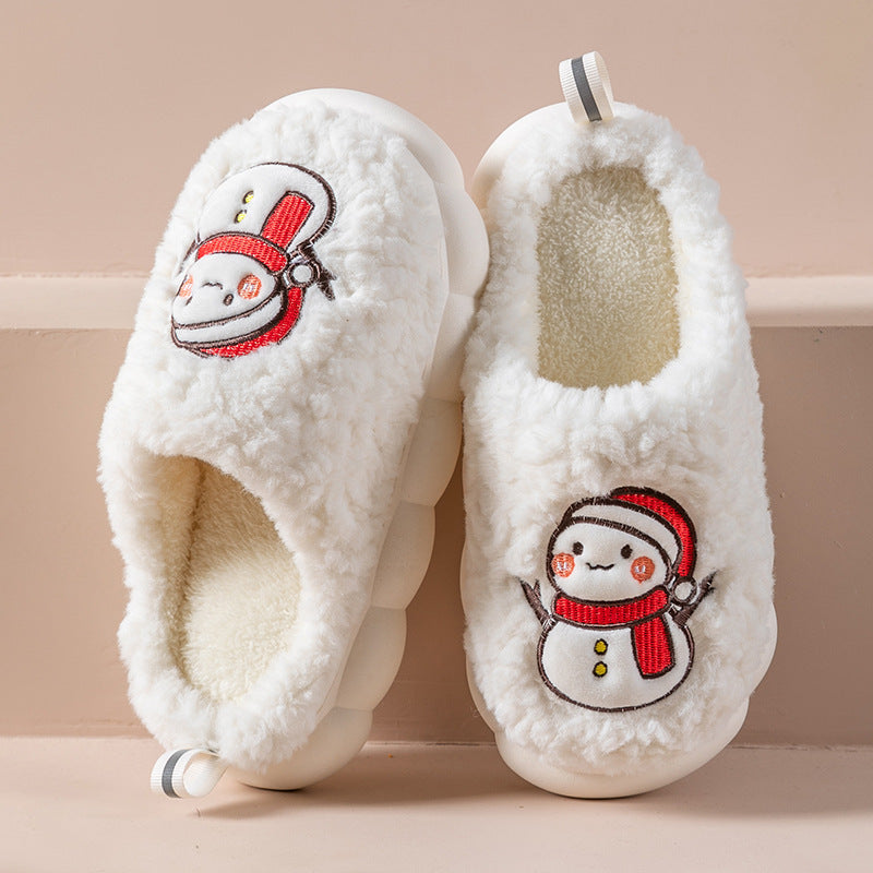 Cute Snowman Slippers Winter Indoor Household