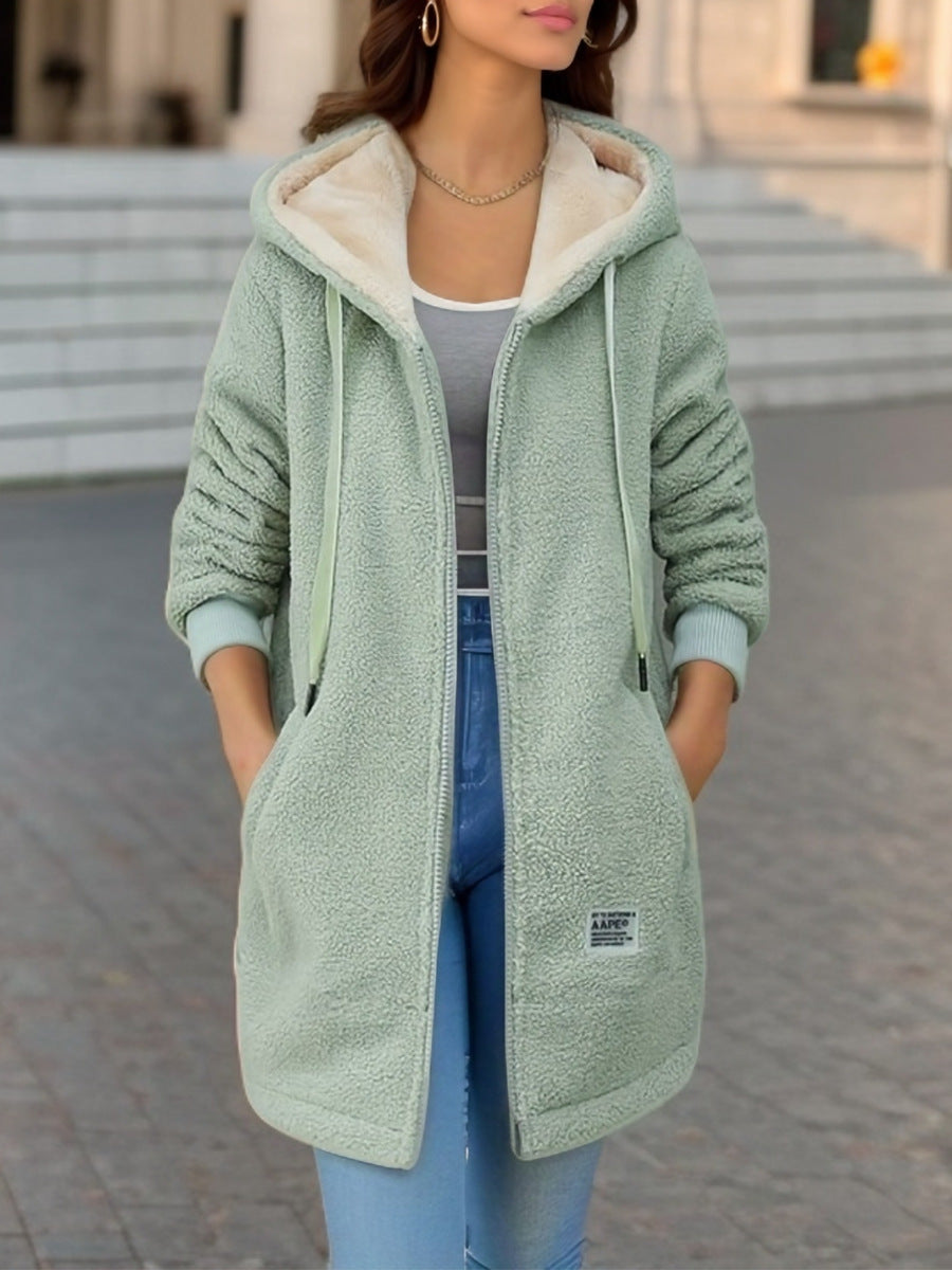 Winter Fleece Hooded Jacket Fashion Casual for Women