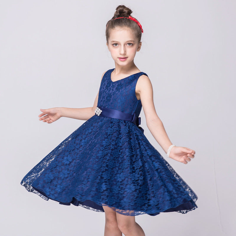 Kids girls dress children Costume Girls Dress Lace Dress Tong