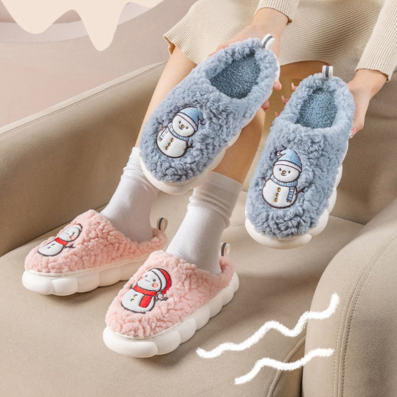 Cute Snowman Slippers Winter Indoor Household