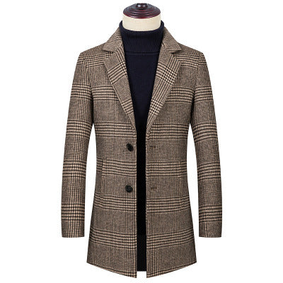 Trench Men's plaid Automn and Winter Coat