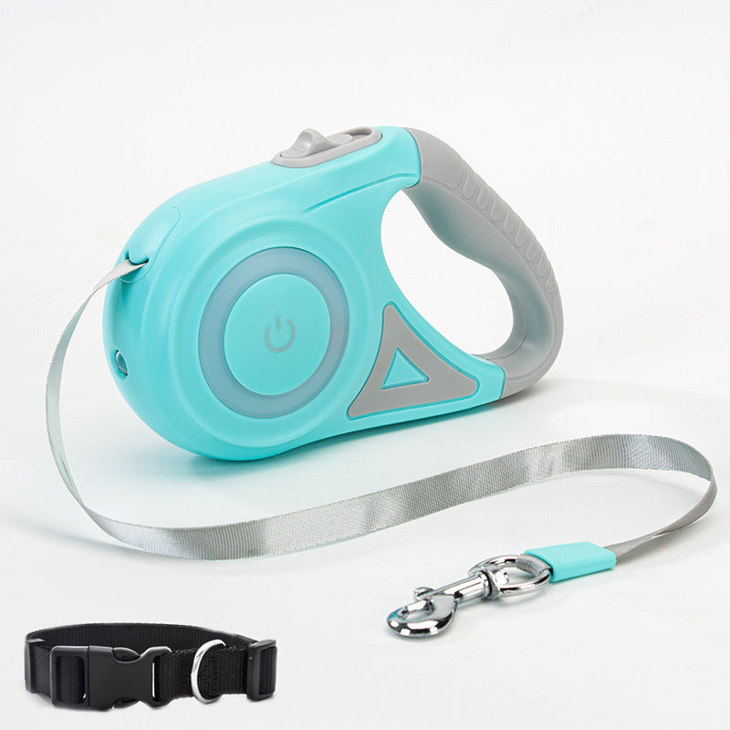 Dog Leash Retractable Leash And Dog Collar Spotlight Automatic Pet