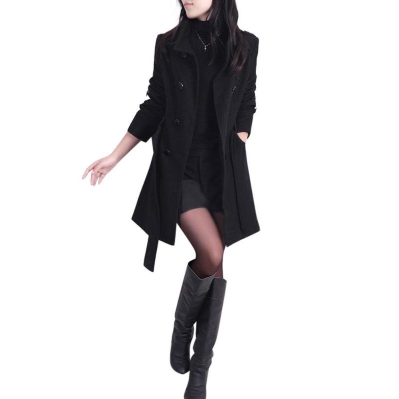 Woolen women's coat, trench coat