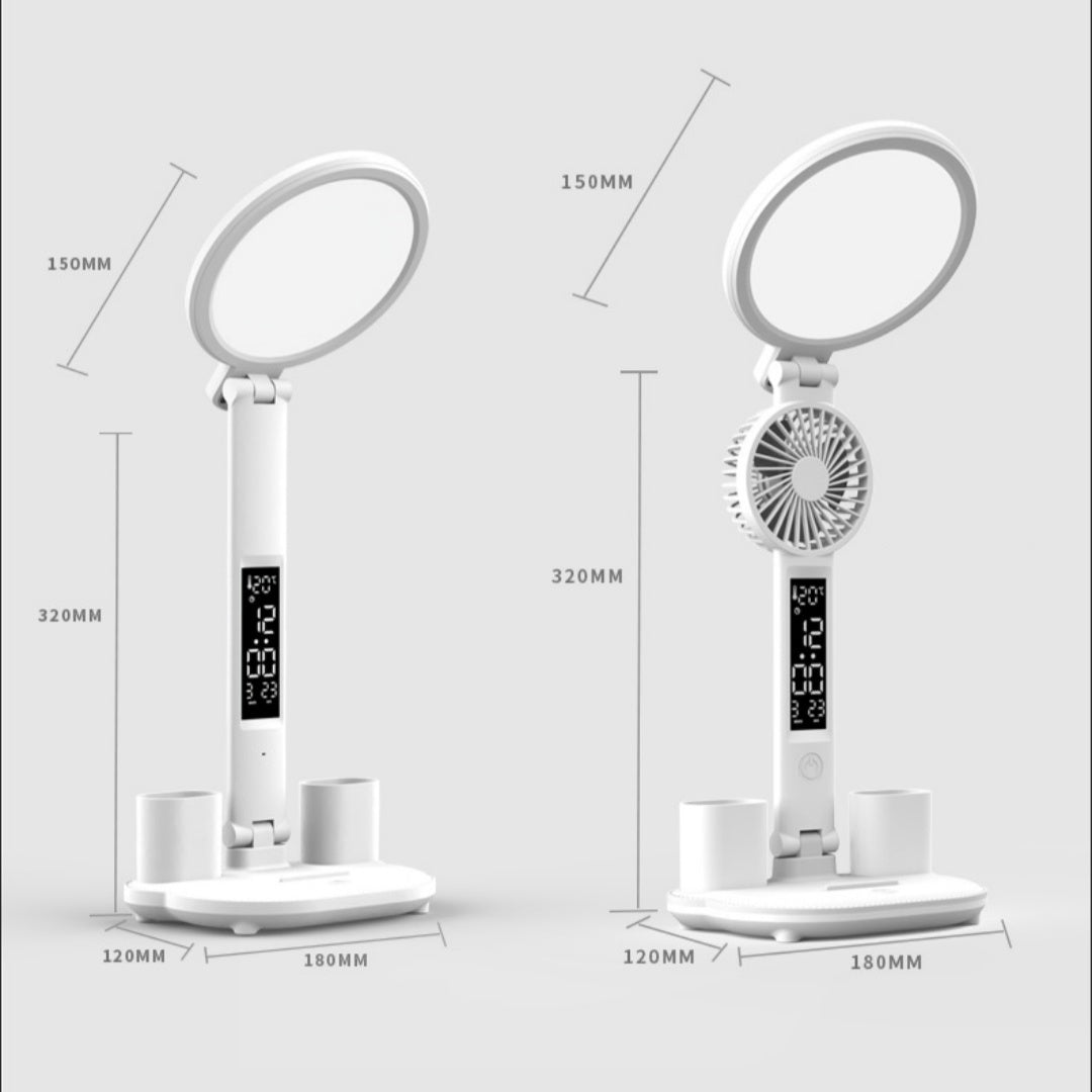 LED Clock Table Lamp USB Chargeable Dimmable Desk Lamp Plug-in LED