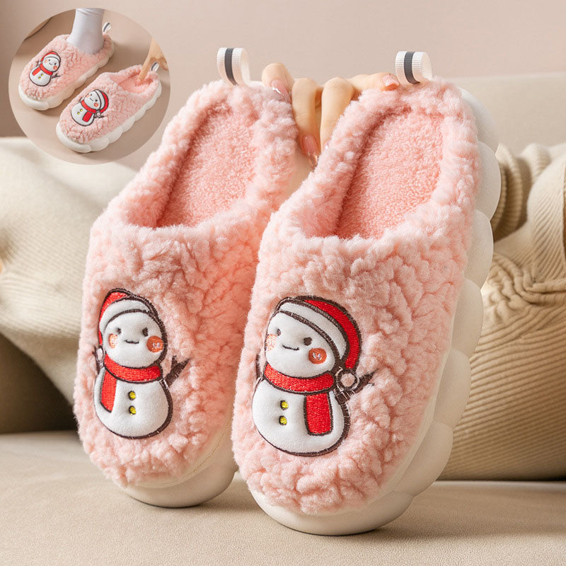 Cute Snowman Slippers Winter Indoor Household