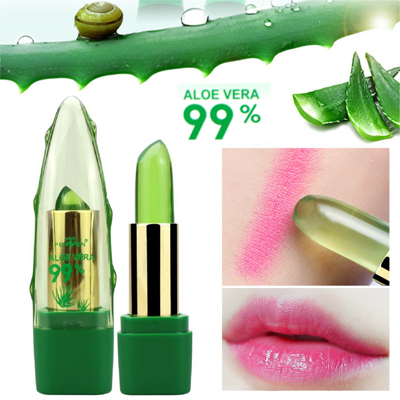 Aloe Vera Gel Lipstick Color Gloss Moisturizer Anti-Drying