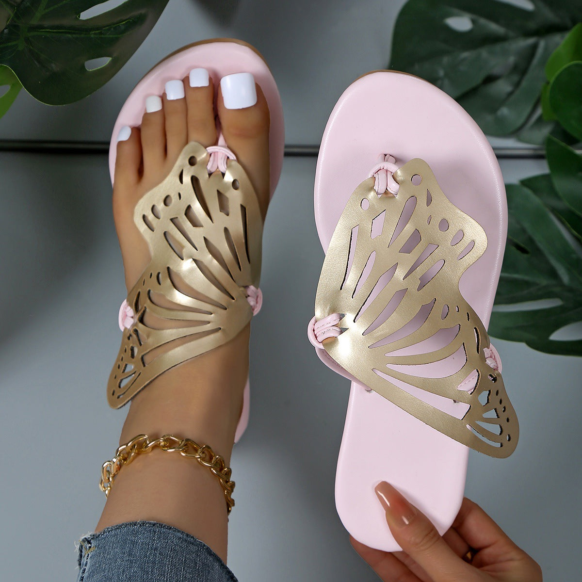 Fashion Hollow Butterfly Flip-Flops Summer Sandals for Women