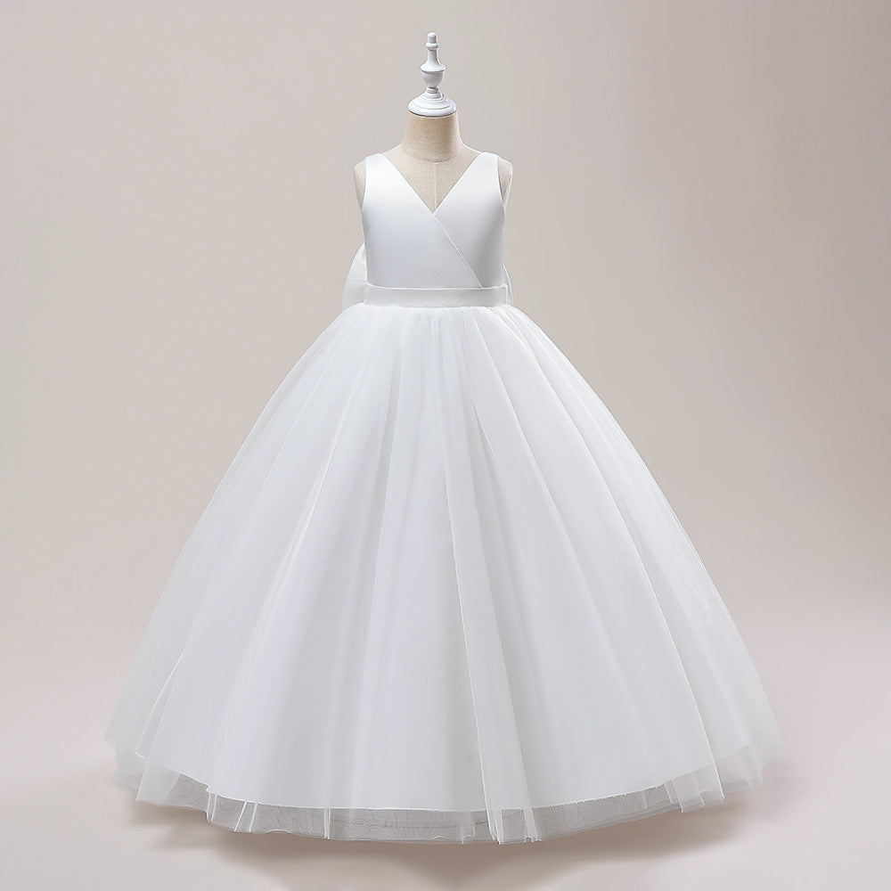 Leisure Versatile Wedding Dress Satin Mesh Girl