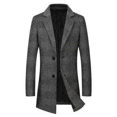 Trench Men's plaid Automn and Winter Coat