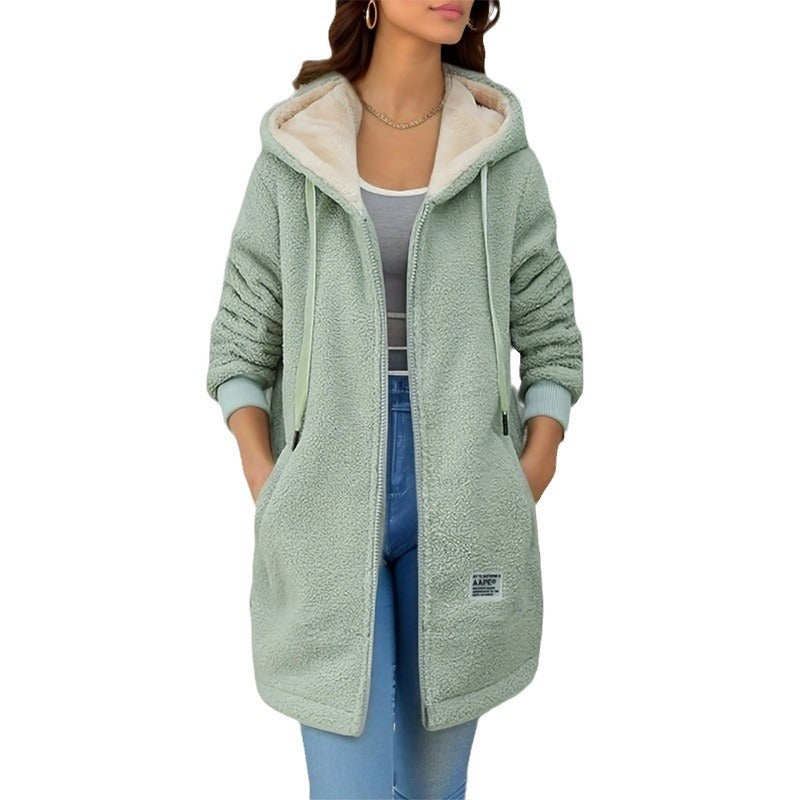 Winter Fleece Hooded Jacket Fashion Casual for Women