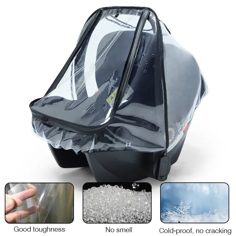 Baby safety seat rain cover transparent EVA baby out stroller baby carriage rain