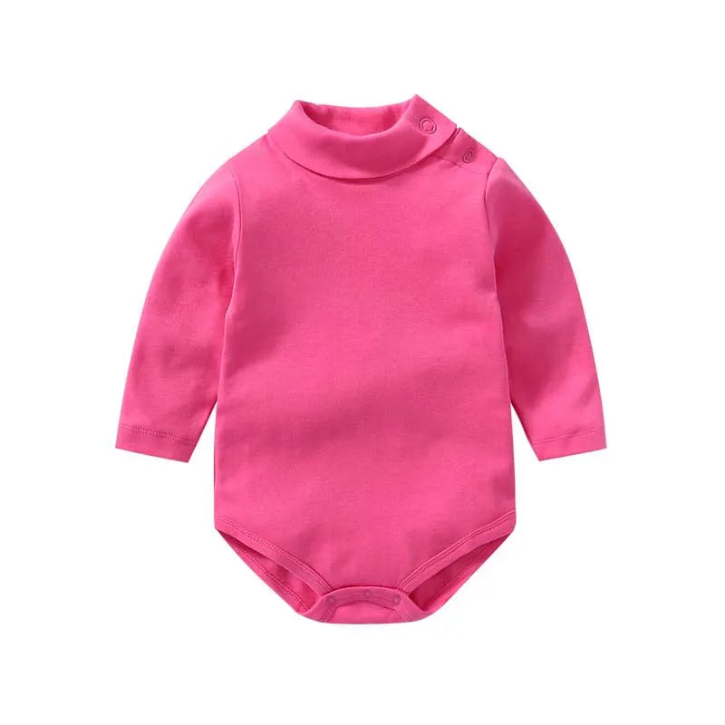 Winter Baby Boy Bodysuits Turtleneck Solid for Toddlers Long Sleeve Cotton Costume