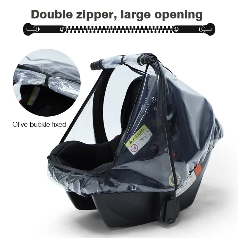 Baby safety seat rain cover transparent EVA baby out stroller baby carriage rain