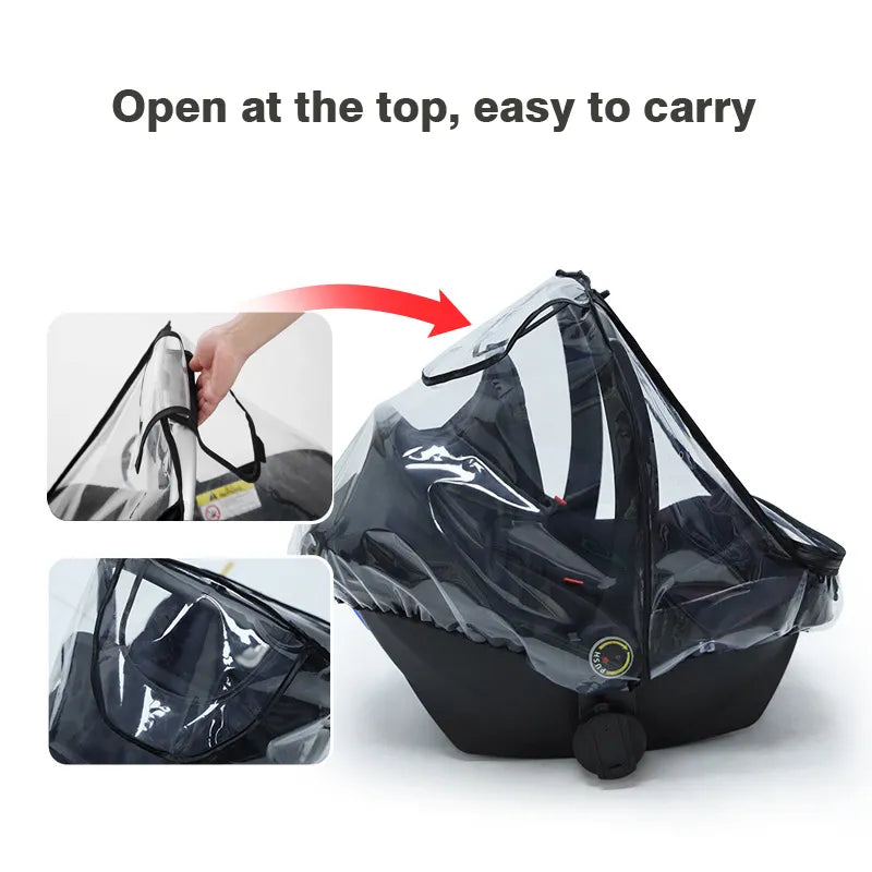 Baby safety seat rain cover transparent EVA baby out stroller baby carriage rain