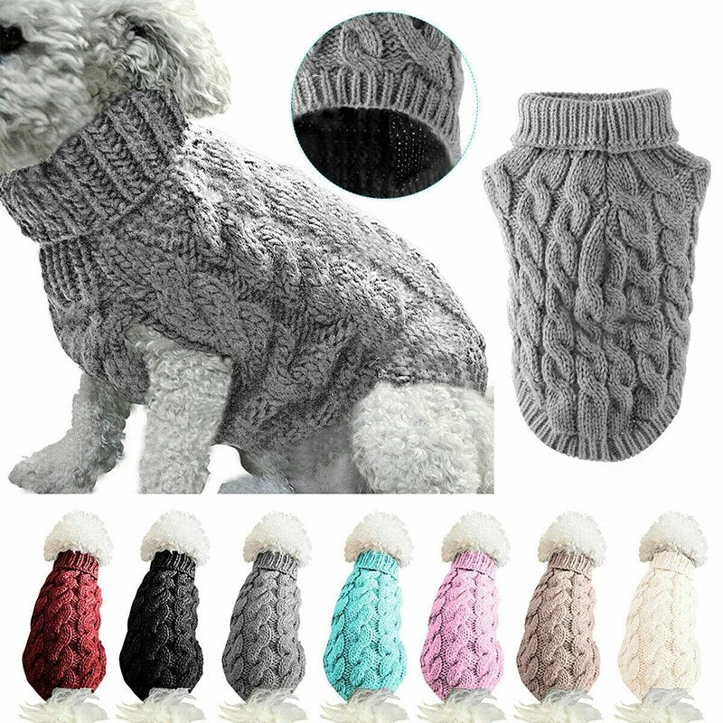 Winter Dog pullover sweater, Clothes Puppy Knitting, Dog Jumper Knitwear