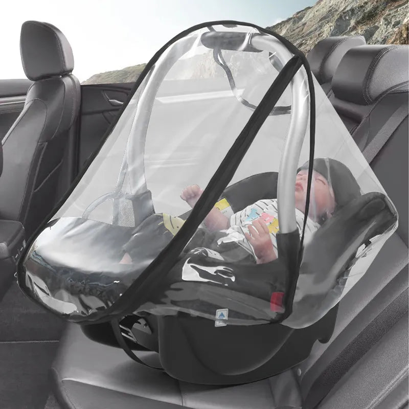 Baby safety seat rain cover transparent EVA baby out stroller baby carriage rain