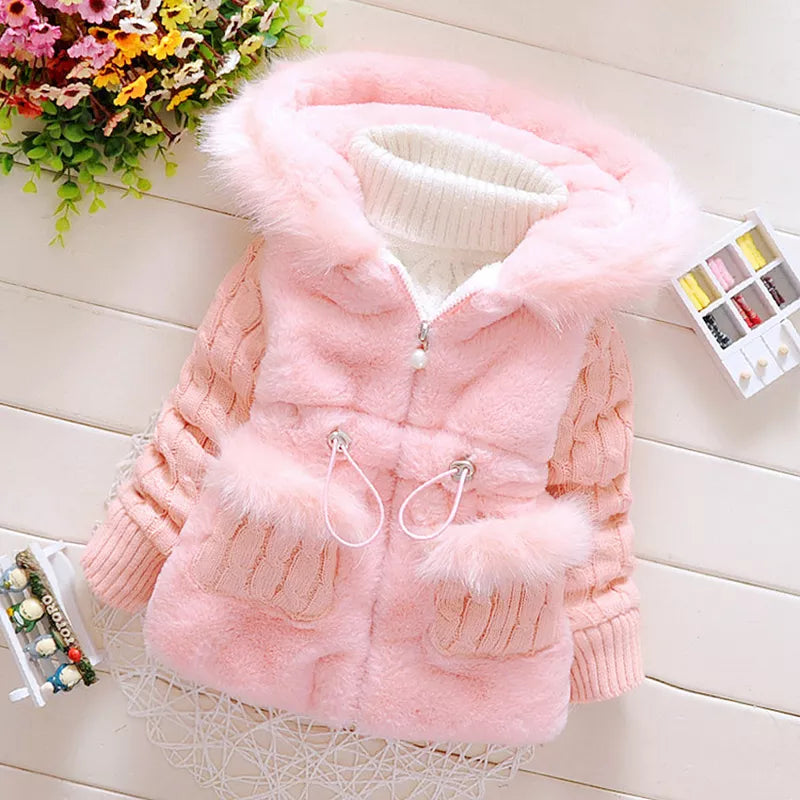 Plush Baby Jacket Thicken Warm Sweater Coat Fashion for Girls